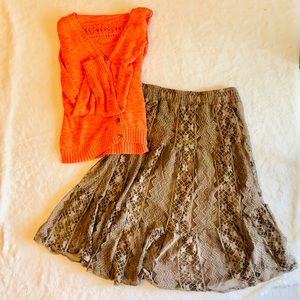 Vanity Brown Lace Skirt XL